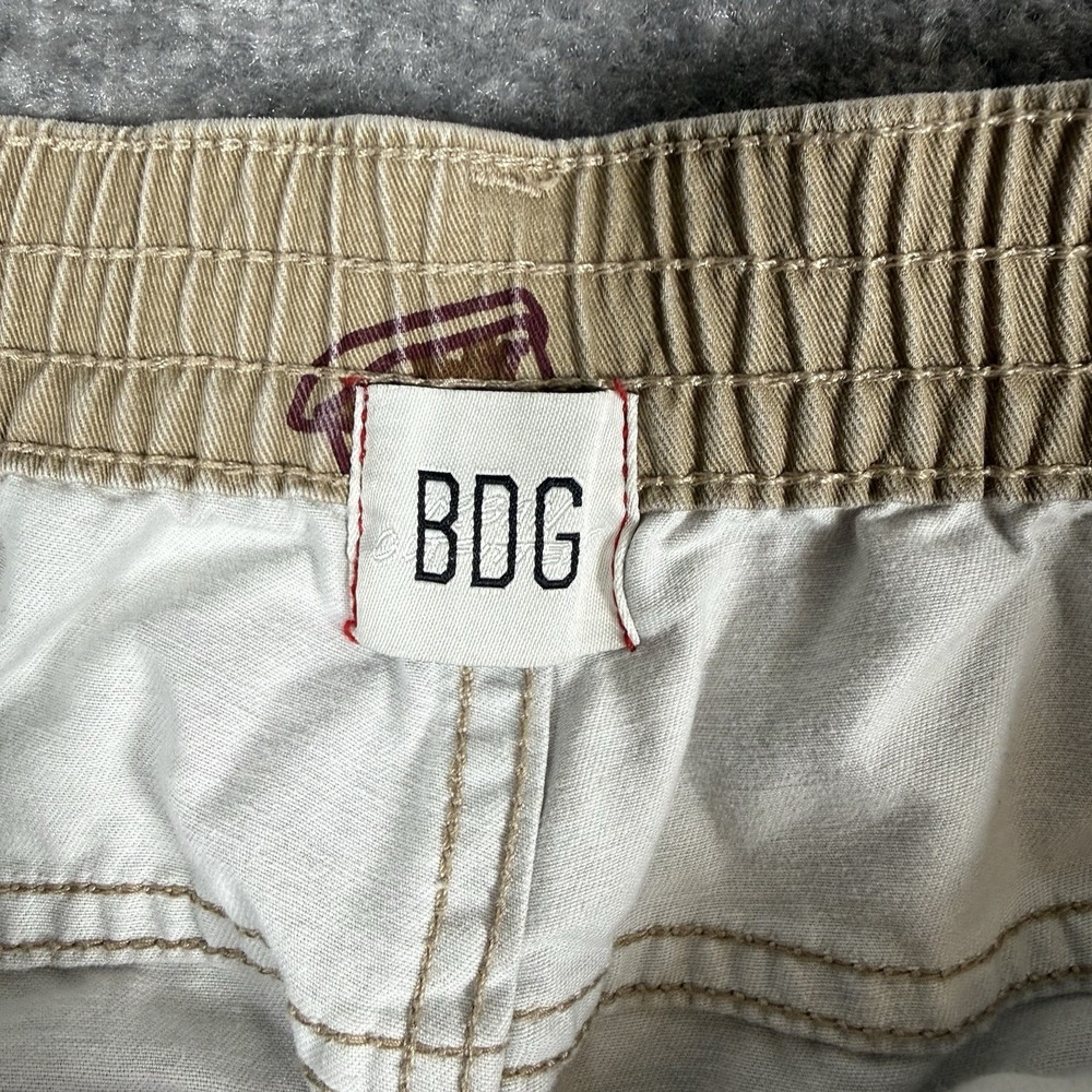 BDG Pants Men's Large Beige Double Knee Carpenter Bulldog Golf Skull Football - Picture 3 of 12